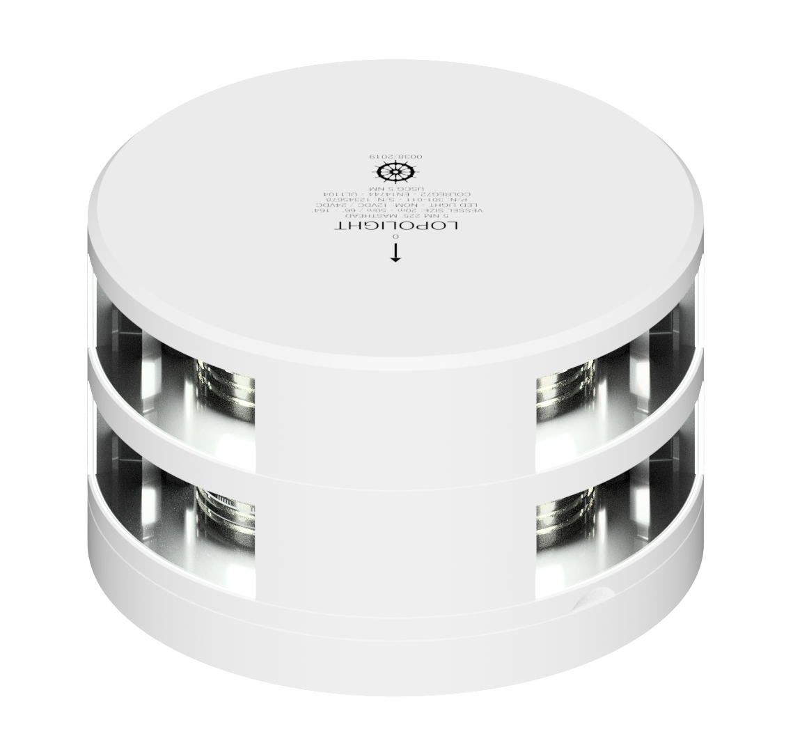 5nm 225° White, Masthead, Double, white coated, UL 5nm 225° White, Masthead, Double, white coated, UL